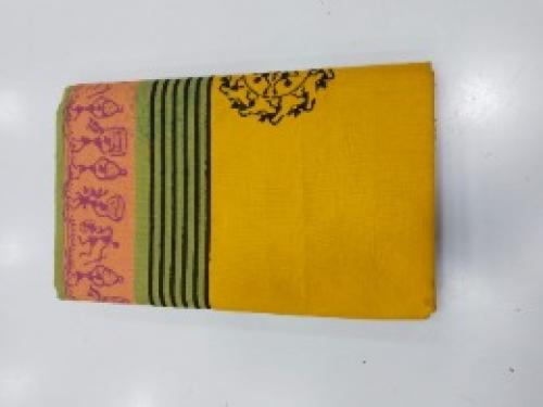 PL Salem Sarees Hand Block Printed Saree